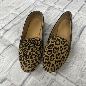 J Crew Loafers Womens 9 Leopard Print Flats Work Career Dress Funky Exce…